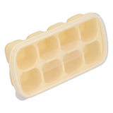 8 Grid Ice Cube Tray with Lid Food Grade Household Ice Cube Mold for Home KitchenYellow - Front View