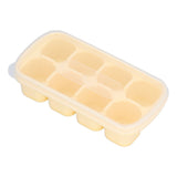 8 Grid Ice Cube Tray with Lid Food Grade Household Ice Cube Mold for Home KitchenYellow - Side View
