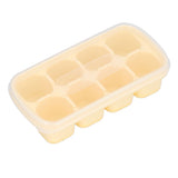 8 Grid Ice Cube Tray with Lid Food Grade Household Ice Cube Mold for Home KitchenYellow - Top-Down View