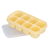 8 Grid Ice Cube Tray with Lid Food Grade Household Ice Cube Mold for Home KitchenYellow