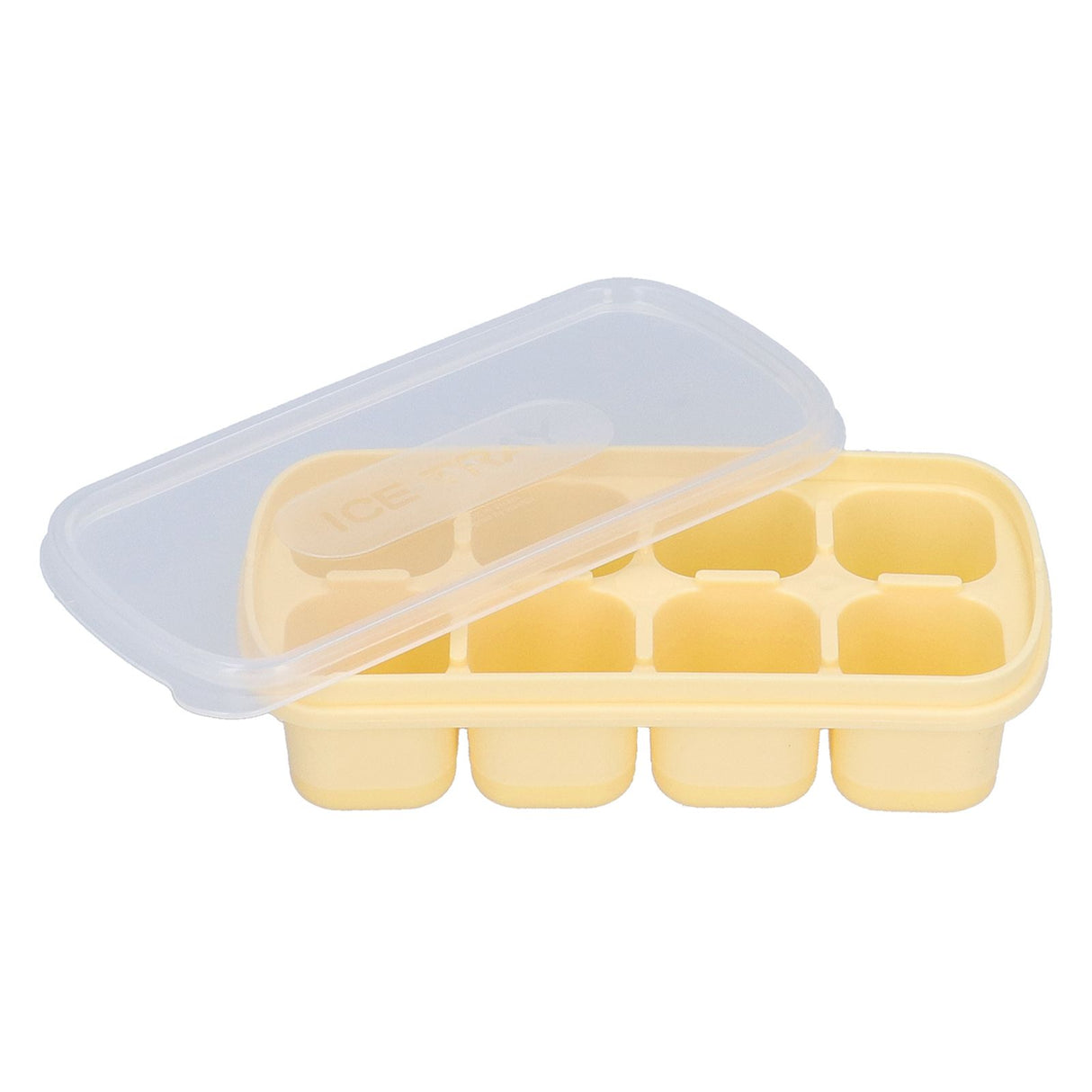 8 Grid Ice Cube Tray with Lid Food Grade Household Ice Cube Mold for Home KitchenYellow