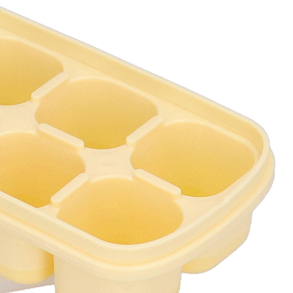 8 Grid Ice Cube Tray with Lid Food Grade Household Ice Cube Mold for Home KitchenYellow