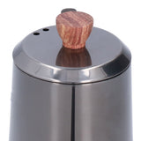 600ml Stainless Steel Manual Coffee Pot Long Narrow Spout Pour Over Kettle with Wooden HandleGray