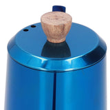 600ml Stainless Steel Manual Coffee Pot Long Narrow Spout Pour Over Kettle with Wooden HandleBlue - Extra Image