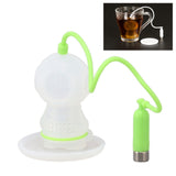 Silicone Tea Infuser Cute Diver Shape Loose Tea Leaf Filter Tea Diffuser Strainer with Chain and Drip Tray for Home Green