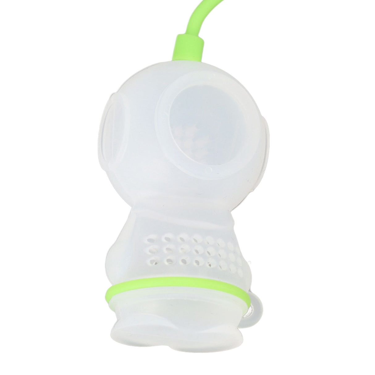 Silicone Tea Infuser Cute Diver Shape Loose Tea Leaf Filter Tea Diffuser Strainer with Chain and Drip Tray for Home Green