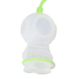 Silicone Tea Infuser Cute Diver Shape Loose Tea Leaf Filter Tea Diffuser Strainer with Chain and Drip Tray for Home Green - Extra Image