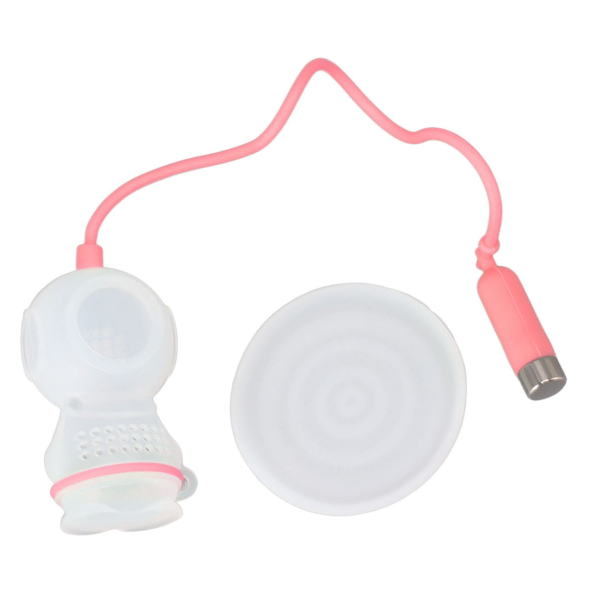 Silicone Tea Infuser Cute Diver Shape Loose Tea Leaf Filter Tea Diffuser Strainer with Chain and Drip Tray for Home Pink