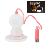 Silicone Tea Infuser Cute Diver Shape Loose Tea Leaf Filter Tea Diffuser Strainer with Chain and Drip Tray for Home Pink