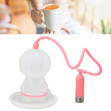 Silicone Tea Infuser Cute Diver Shape Loose Tea Leaf Filter Tea Diffuser Strainer with Chain and Drip Tray for Home Pink - Extra Image