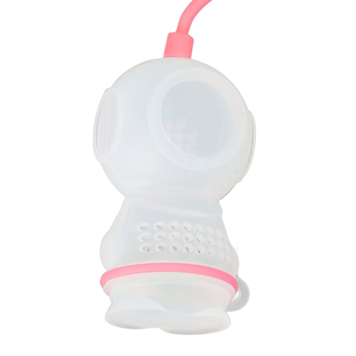 Silicone Tea Infuser Cute Diver Shape Loose Tea Leaf Filter Tea Diffuser Strainer with Chain and Drip Tray for Home Pink