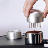 Coffee Needle Distributor with Base Effective Dispersion Rust Resistant Stainless Steel Hand Coffee Stirrer Silver 58mm/2.3in