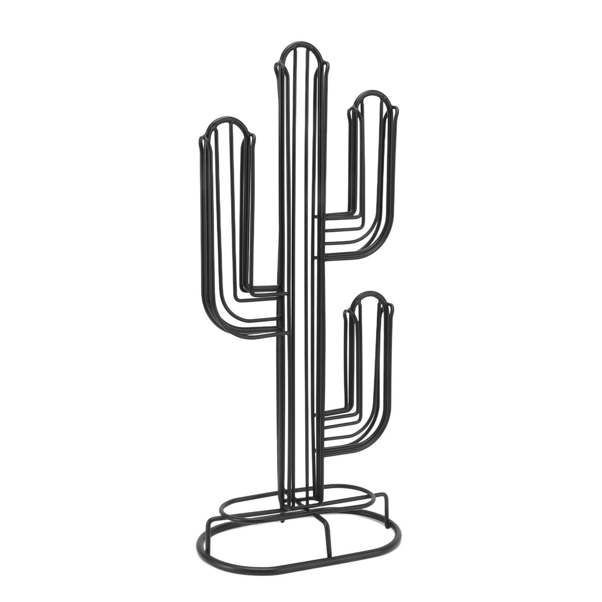 Cactus Shaped Coffee Pod Holder Home Black Iron Coffee Capsule Storage Stand Organizer Holds 48 Coffee Pods