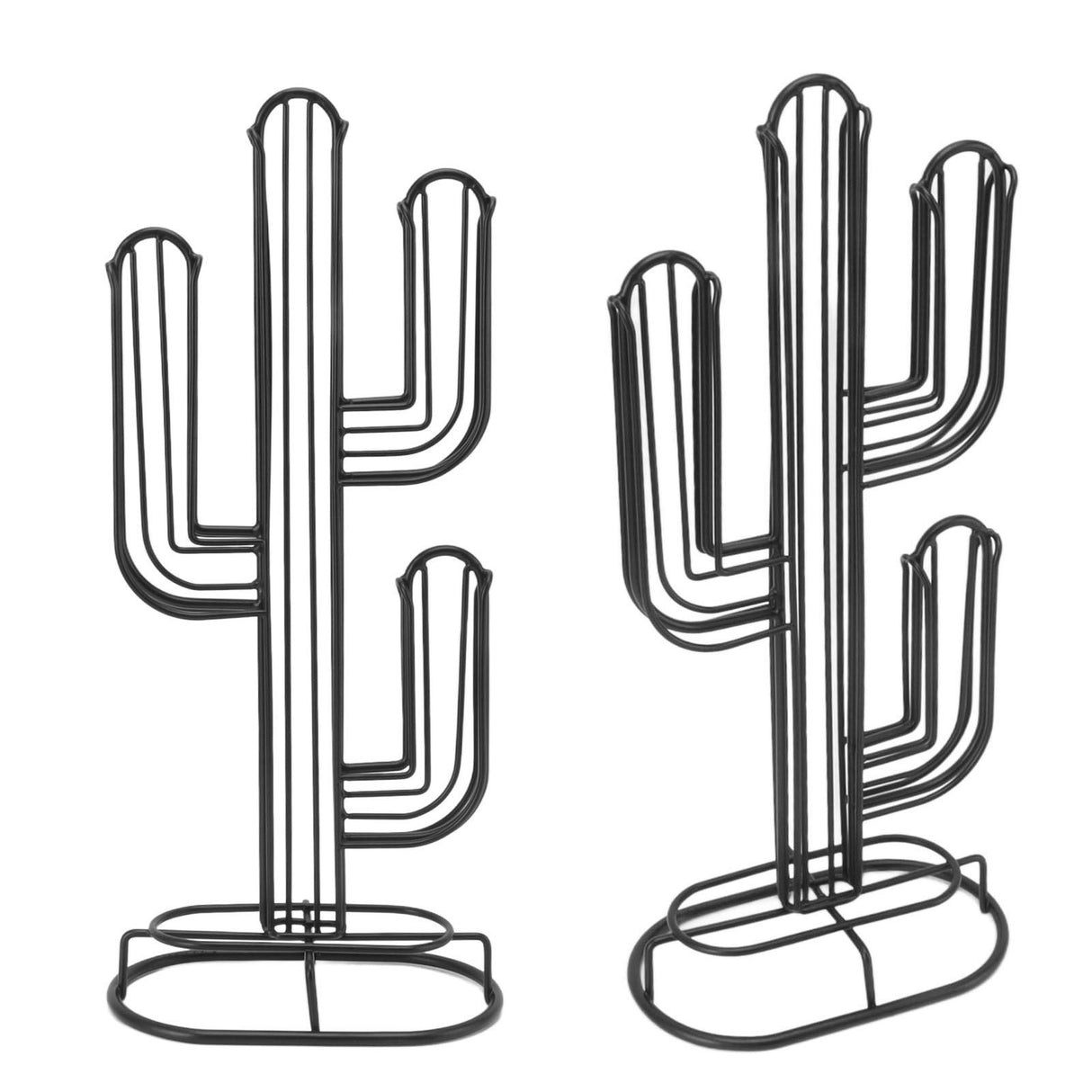 Cactus Shaped Coffee Pod Holder Home Black Iron Coffee Capsule Storage Stand Organizer Holds 48 Coffee Pods