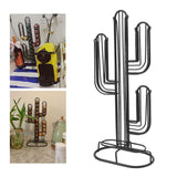 Cactus Shaped Coffee Pod Holder Home Black Iron Coffee Capsule Storage Stand Organizer Holds 48 Coffee Pods