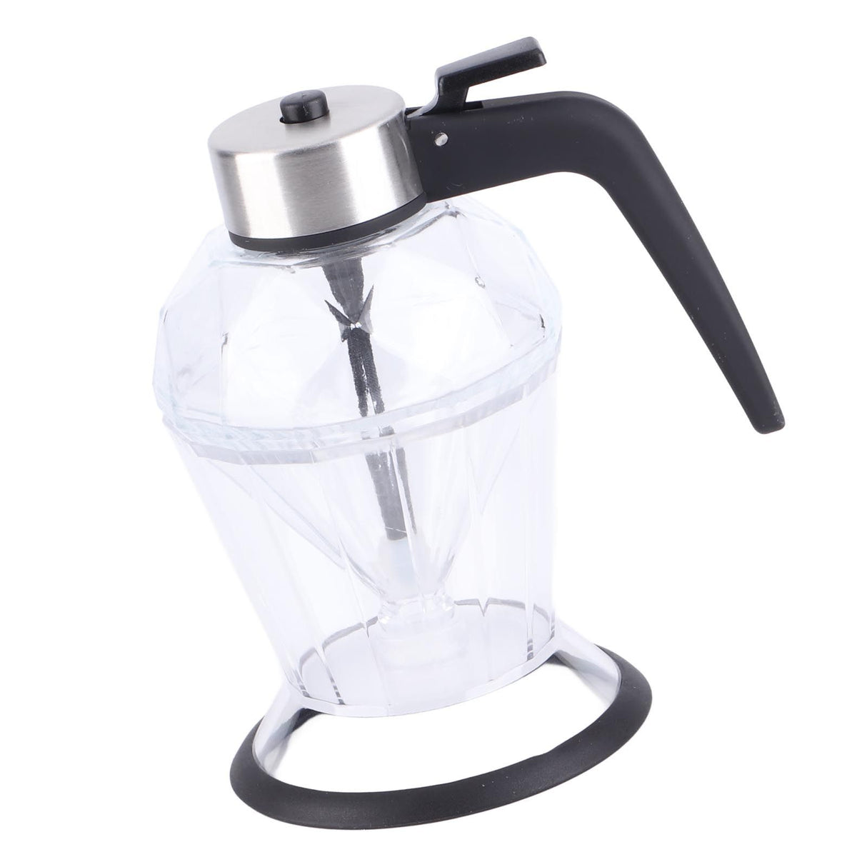 Diamond Honey Bottle Press Type Transparent Glass 200ml Handheld Oil Dispenser for Soy Sauce