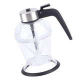 Diamond Honey Bottle Press Type Transparent Glass 200ml Handheld Oil Dispenser for Soy Sauce - Front View