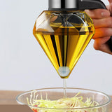 Diamond Honey Bottle Press Type Transparent Glass 200ml Handheld Oil Dispenser for Soy Sauce - Extra Image