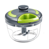 Garlic Chopper Machine Portable Mini Manual Hand Mincer 500ml Gray with Spare Blade
