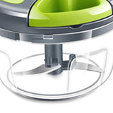 Garlic Chopper Machine Portable Mini Manual Hand Mincer 500ml Gray with Spare Blade