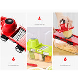 6 in 1 Vegetable Slicers Kitchen Multifunctional Food Potato Veggie Chopper Dicer Cutter with Peeler - Low Angle