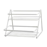 Kitchen Countertop Storage Rack Space Saving Multifunctional 2 Tiers Spice Toiletries Makeup Counter Standing Shelf White - Side View