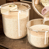 Rice Container Clear Rice Storage Bin Airtight Rice Bucket for Dry Food Grain Flour Soybean Kitchen Pantry Countertop 11kg 27.5x31x20cm / 10.8x12.2x7.9in - Extra Image