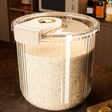 Rice Container Clear Rice Storage Bin Airtight Rice Bucket for Dry Food Grain Flour Soybean Kitchen Pantry Countertop 11kg 27.5x31x20cm / 10.8x12.2x7.9in - Extra Image