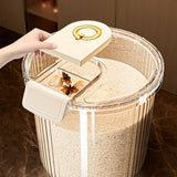 Rice Container Clear Rice Storage Bin Airtight Rice Bucket for Dry Food Grain Flour Soybean Kitchen Pantry Countertop 11kg 27.5x31x20cm / 10.8x12.2x7.9in - Extra Image