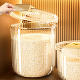 Rice Container Clear Rice Storage Bin Airtight Rice Bucket for Dry Food Grain Flour Soybean Kitchen Pantry Countertop 11kg 27.5x31x20cm / 10.8x12.2x7.9in - Extra Image