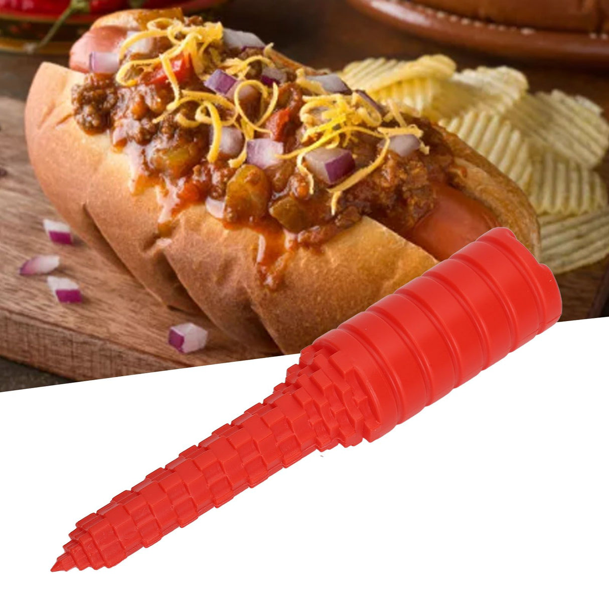 Hot Dog Bun Driller Hotdog Bun Driller Tool Baking Supplies for Grilling BBQ Sausages Red