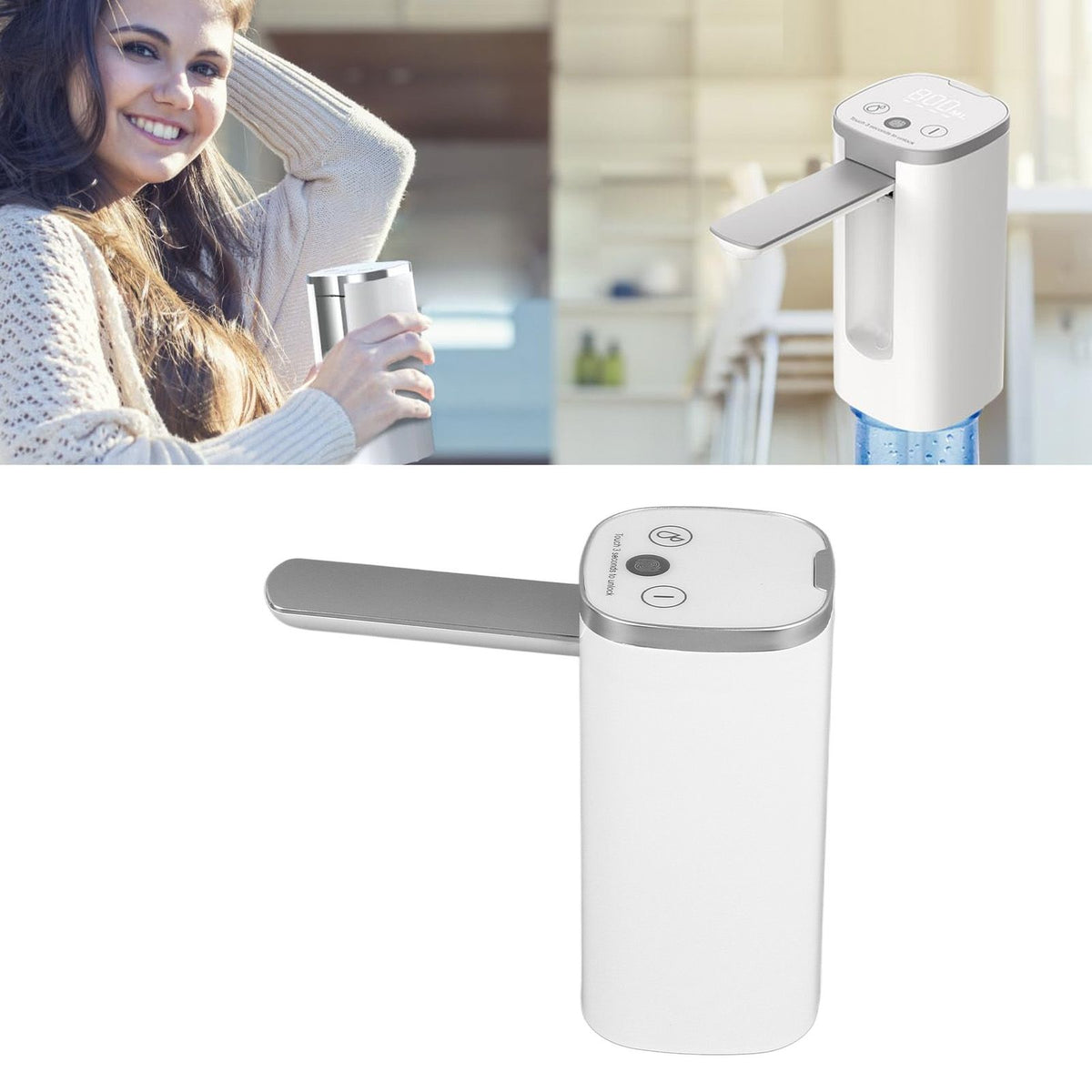 Water Bottle Pump Touch Control Foldable Automatic Type C Charging Portable Electric Drinking Water Dispenser for Office