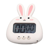 Cartoon Digital Timer ABS Portable Lightweight Simple To Use Cute Cartoon Timer for Kitchen Cooking White Rabbit