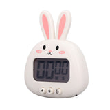 Cartoon Digital Timer ABS Portable Lightweight Simple To Use Cute Cartoon Timer for Kitchen Cooking White Rabbit