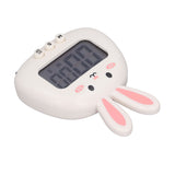 Cartoon Digital Timer ABS Portable Lightweight Simple To Use Cute Cartoon Timer for Kitchen Cooking White Rabbit - Close-Up Angle