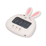 Cartoon Digital Timer ABS Portable Lightweight Simple To Use Cute Cartoon Timer for Kitchen Cooking White Rabbit - Low Angle