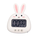 Cartoon Digital Timer ABS Portable Lightweight Simple To Use Cute Cartoon Timer for Kitchen Cooking White Rabbit