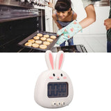 Cartoon Digital Timer ABS Portable Lightweight Simple To Use Cute Cartoon Timer for Kitchen Cooking White Rabbit - Extra Image