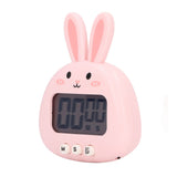 Cartoon Digital Timer ABS Portable Lightweight Simple To Use Cute Cartoon Timer for Kitchen Cooking Pink Rabbit - Front View