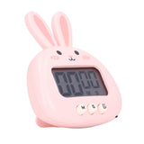 Cartoon Digital Timer ABS Portable Lightweight Simple To Use Cute Cartoon Timer for Kitchen Cooking Pink Rabbit - 45-Degree Angle
