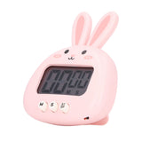 Cartoon Digital Timer ABS Portable Lightweight Simple To Use Cute Cartoon Timer for Kitchen Cooking Pink Rabbit
