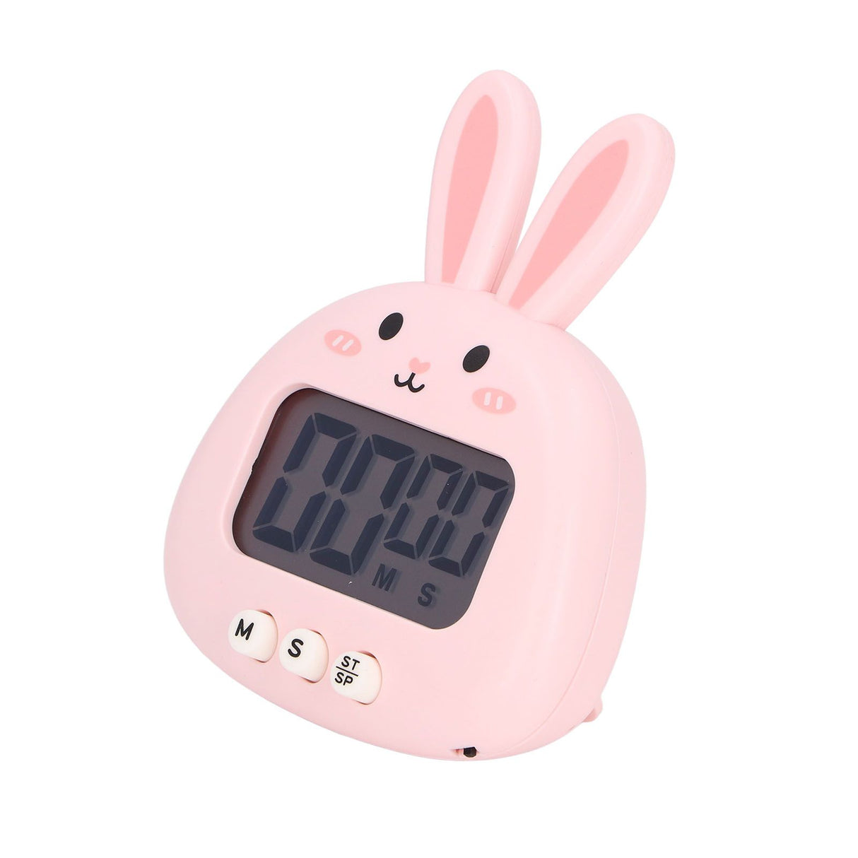 Cartoon Digital Timer ABS Portable Lightweight Simple To Use Cute Cartoon Timer for Kitchen Cooking Pink Rabbit