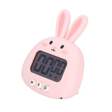 Cartoon Digital Timer ABS Portable Lightweight Simple To Use Cute Cartoon Timer for Kitchen Cooking Pink Rabbit