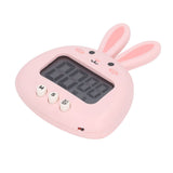 Cartoon Digital Timer ABS Portable Lightweight Simple To Use Cute Cartoon Timer for Kitchen Cooking Pink Rabbit - Extra Image
