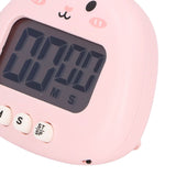 Cartoon Digital Timer ABS Portable Lightweight Simple To Use Cute Cartoon Timer for Kitchen Cooking Pink Rabbit