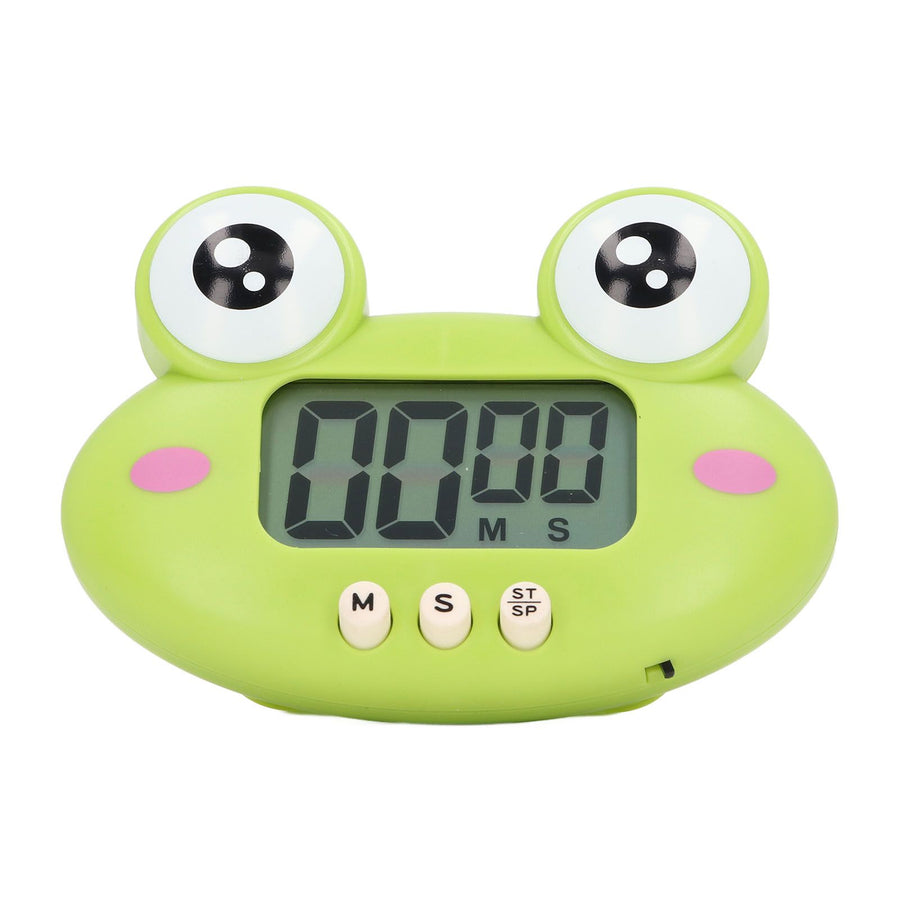 Cartoon Digital Timer ABS Portable Lightweight Simple To Use Cute Cartoon Timer for Kitchen Cooking Green Frog