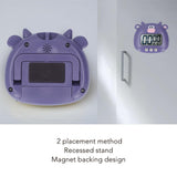 Digital Kitchen Timer Countup Countdown Cartoon Animal Sound Flash Alert Easy Operation with Stand for Cooking Teaching Purple Cow