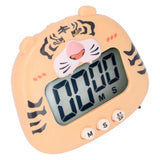Digital Kitchen Timer Countup Countdown Cartoon Animal Sound Flash Alert Easy Operation with Stand for Cooking Teaching Yellow Tiger
