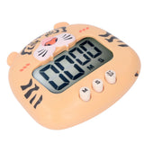 Digital Kitchen Timer Countup Countdown Cartoon Animal Sound Flash Alert Easy Operation with Stand for Cooking Teaching Yellow Tiger - Extra Image