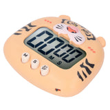 Digital Kitchen Timer Countup Countdown Cartoon Animal Sound Flash Alert Easy Operation with Stand for Cooking Teaching Yellow Tiger